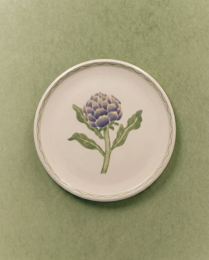 Artichoke Dinner Plate with Wave Border