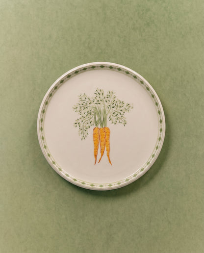 Carrot Appetizer Plate with Diamond Border