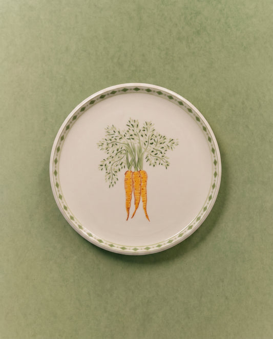 Carrot Appetizer Plate with Diamond Border