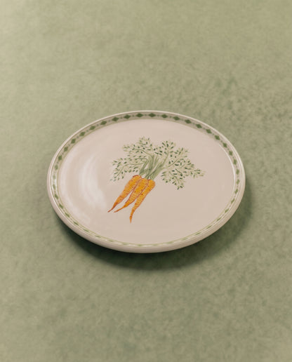Carrot Appetizer Plate with Diamond Border
