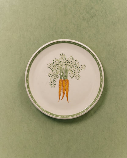 Carrot Dinner Plate with Inverted Diamond Border