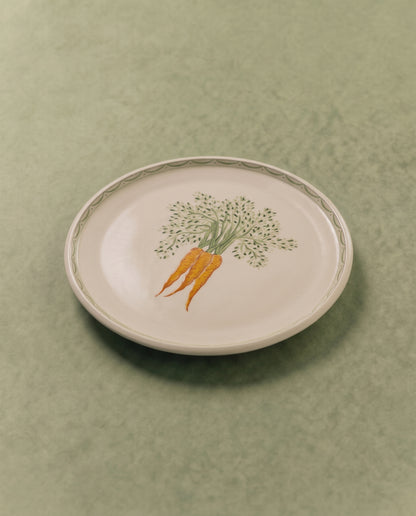 Carrot Dinner Plate with Wave Border