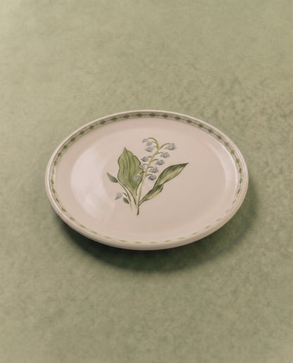 Lily of the Valley Appetizer Plate with Diamond Border